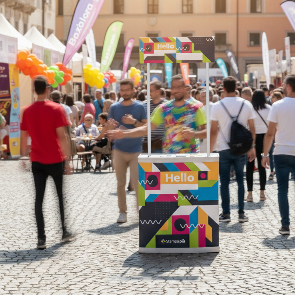 Banchetto componibile, Promotional Desk in PVC, con stampa personalizzata - immagine 2