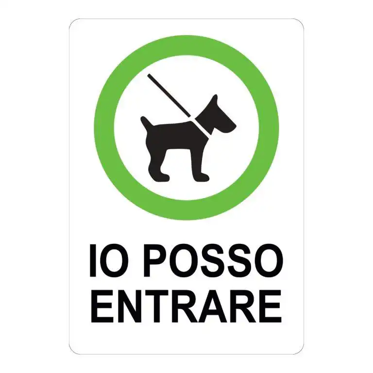Cartello Io posso entrare per cani e animali domestici
