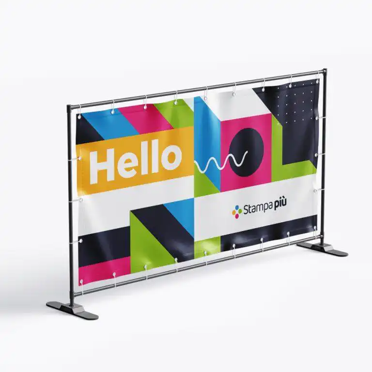 Banner laminato ECO in PVC 440 gr opaco, leggero e resistente, ideale per eventi, fiere e allestimenti temporanei indoor e outdoor
