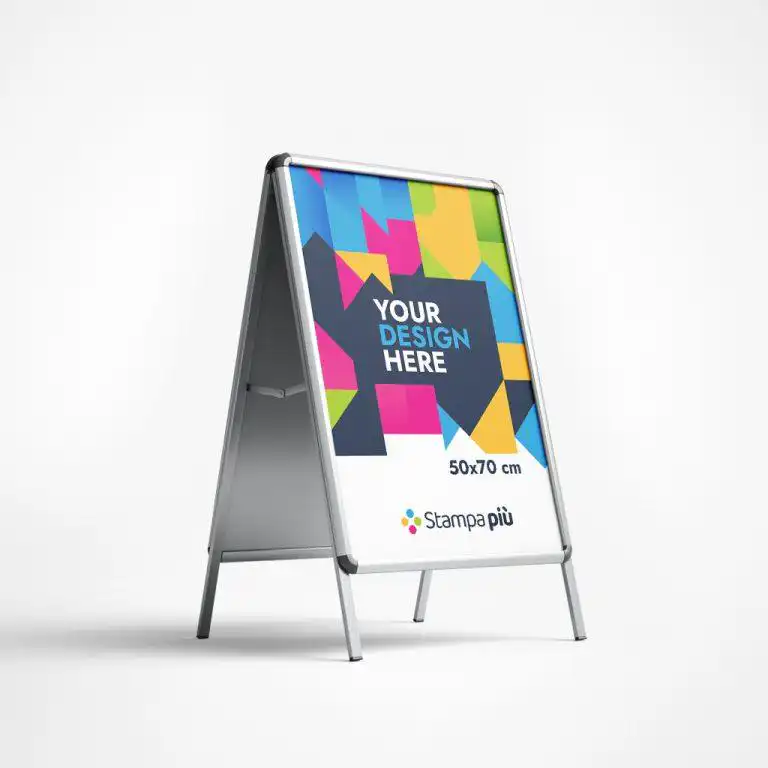 cavalletto bifacciale pieghevole per manifesti e pubblicità cm 50x70