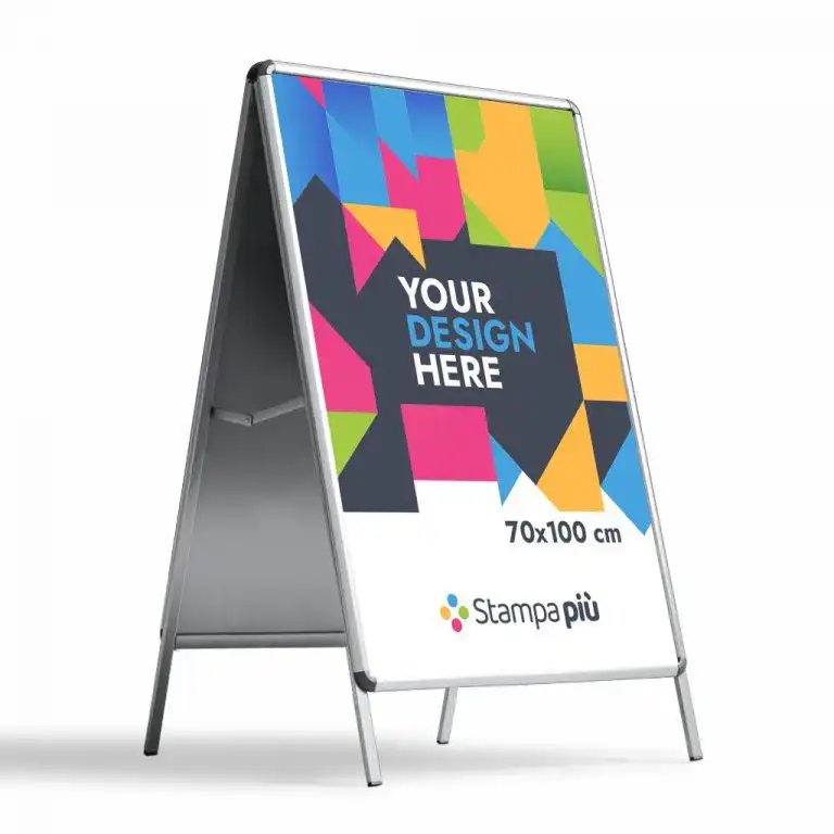 cavalletto bifacciale pieghevole per manifesti e pubblicità cm 70x100