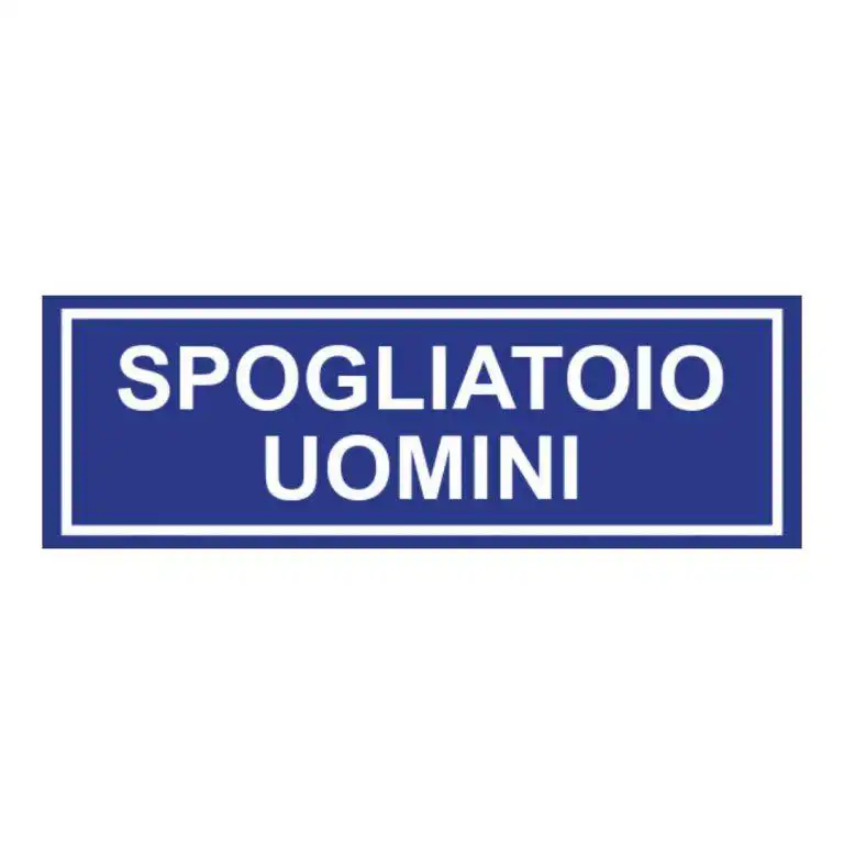 cartello spogliatoio uomini