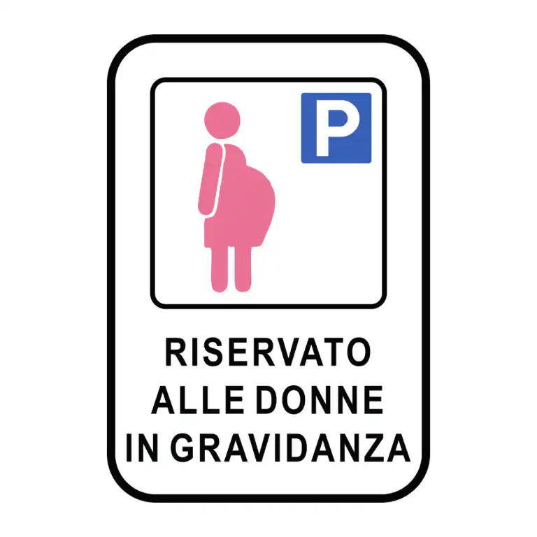 cartello riservato alle donne in gravidanza