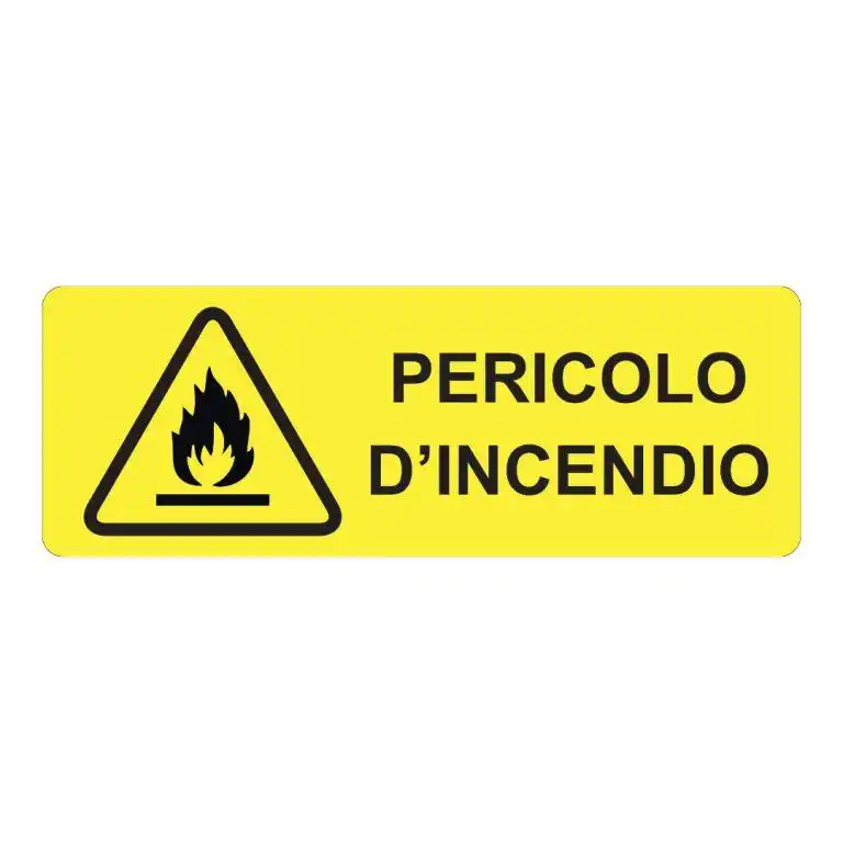 cartello pericolo d'incendio