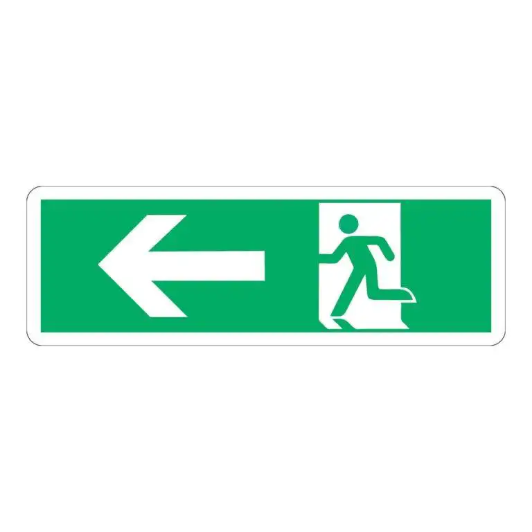 cartello uscita di emergenza a sinistra