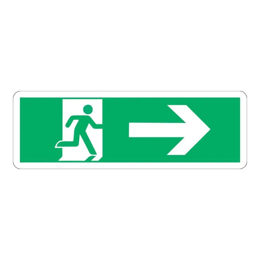 cartello uscita di emergenza a destra