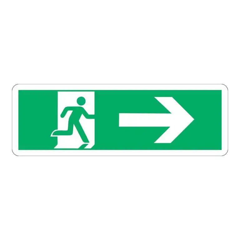 cartello uscita di emergenza a destra