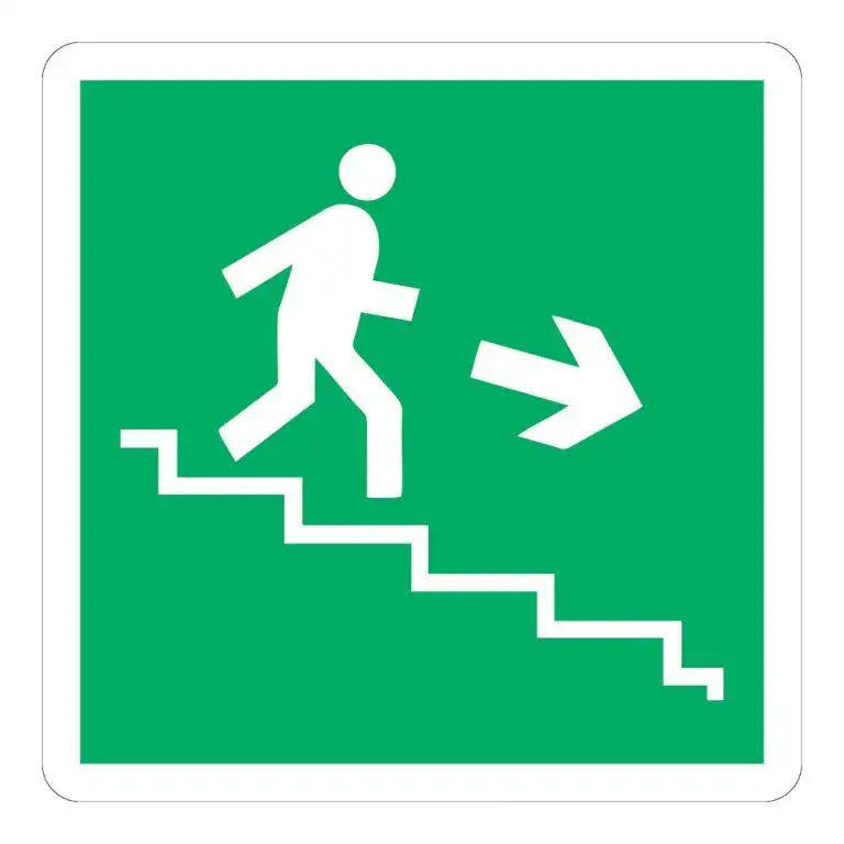 cartelli quadrati scala uscita di emergenza