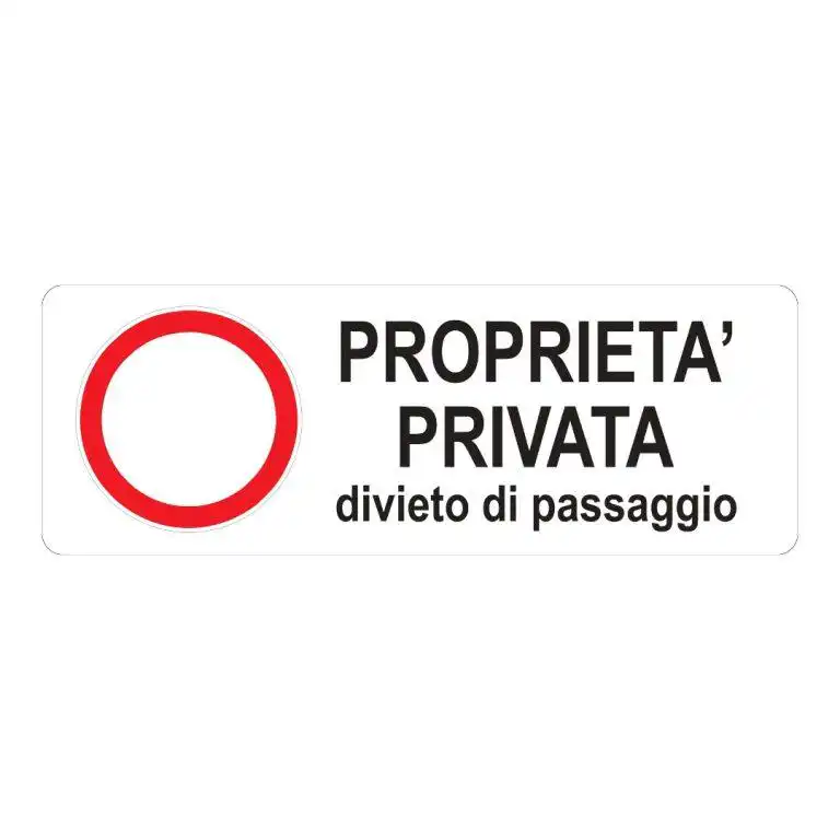 cartello Proprietà privata, divieto di passaggio