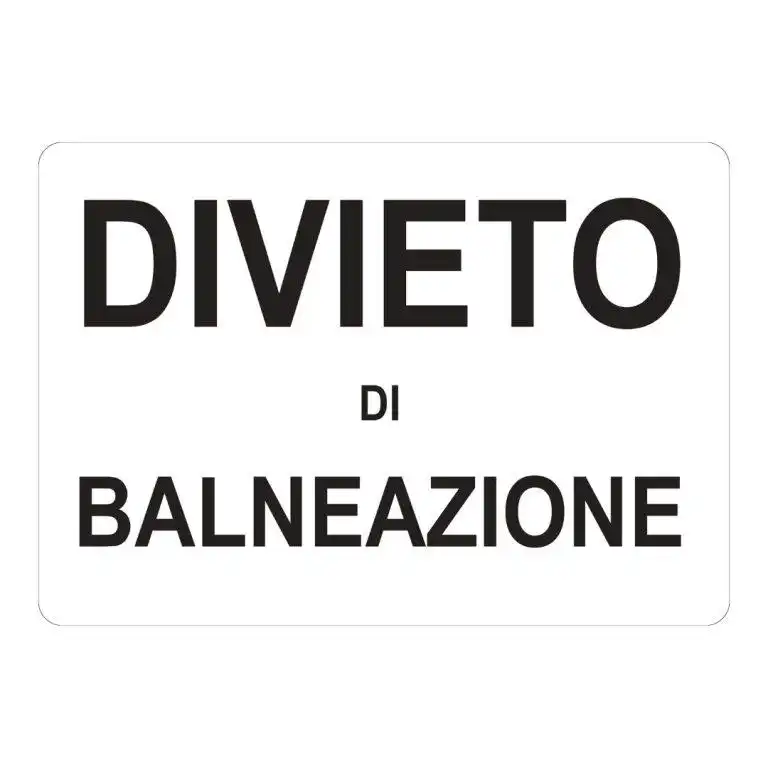cartello divieto di balneazione