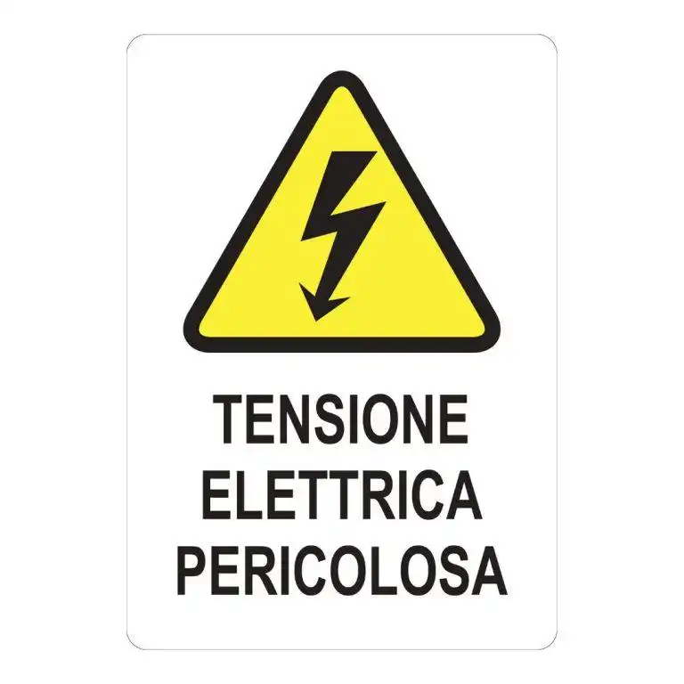 cartello tensione elettrica pericolosa