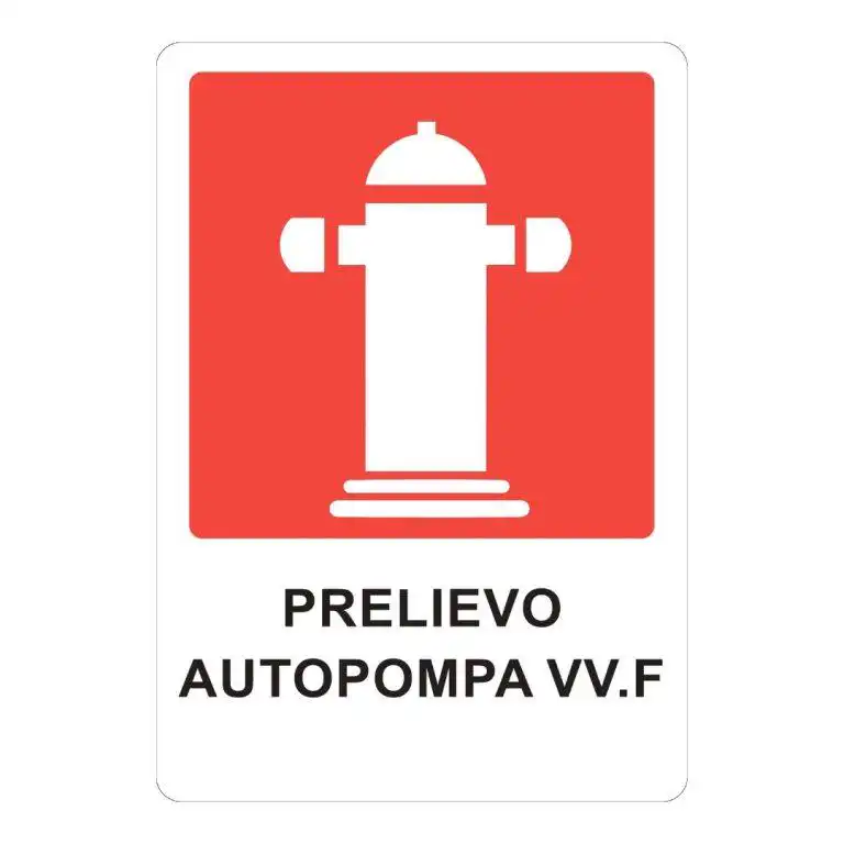 cartello prelievo autopompa vigili del fuoco vv.f