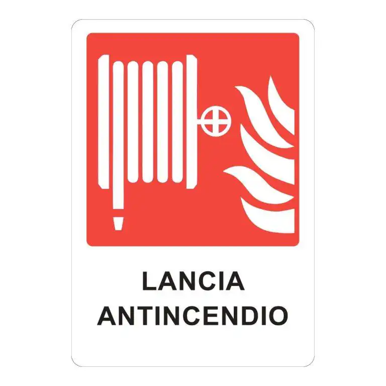 cartello rettangolare verticale lancia antincendio