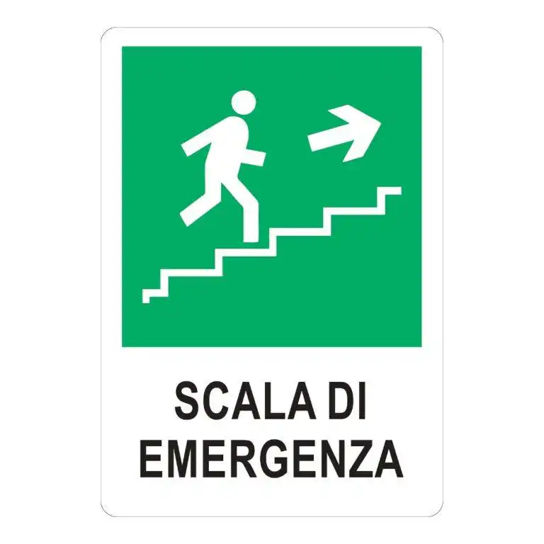 cartello scala di emergenza a destra