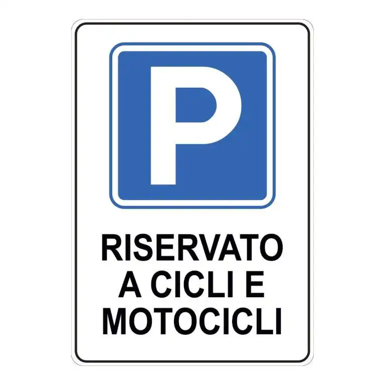 cartello Parcheggio riservato a cicli e motocicli
